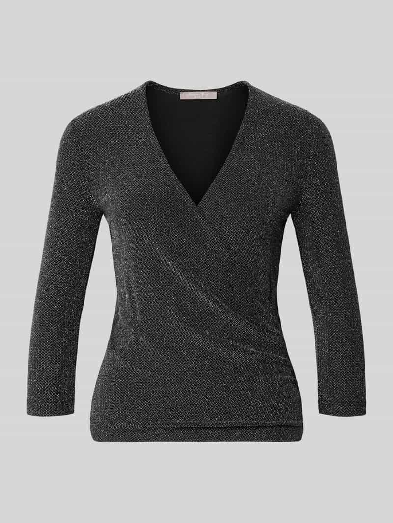 Christian Berg Woman Selection Glanzend blouseshirt met v-hals