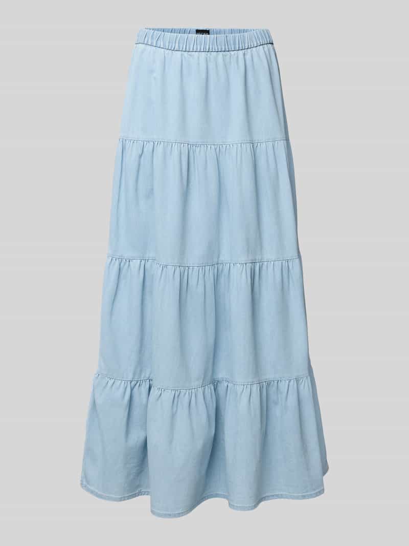 Pieces Maxi-jeansrok van katoenmix model 'TULA'