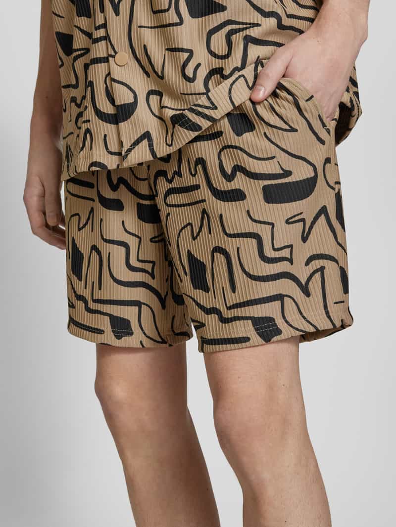 Only & Sons Korte regular fit broek met structuurmotief model 'TEL'
