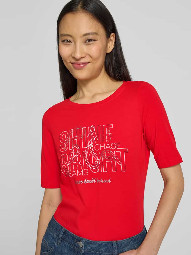 s.Oliver RED LABEL Slim fit T-shirt van katoenmix