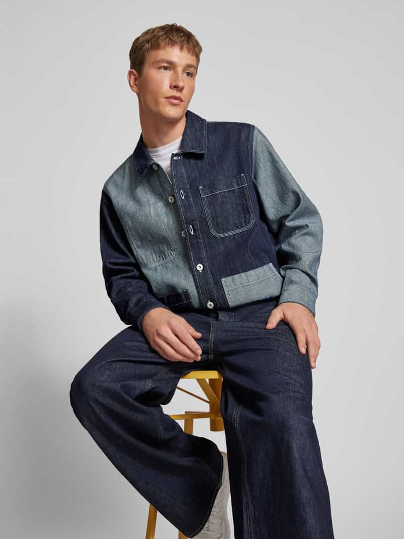 Hugo Blue Regular fit jeansoverhemd met kentkraag model 'Eberse'