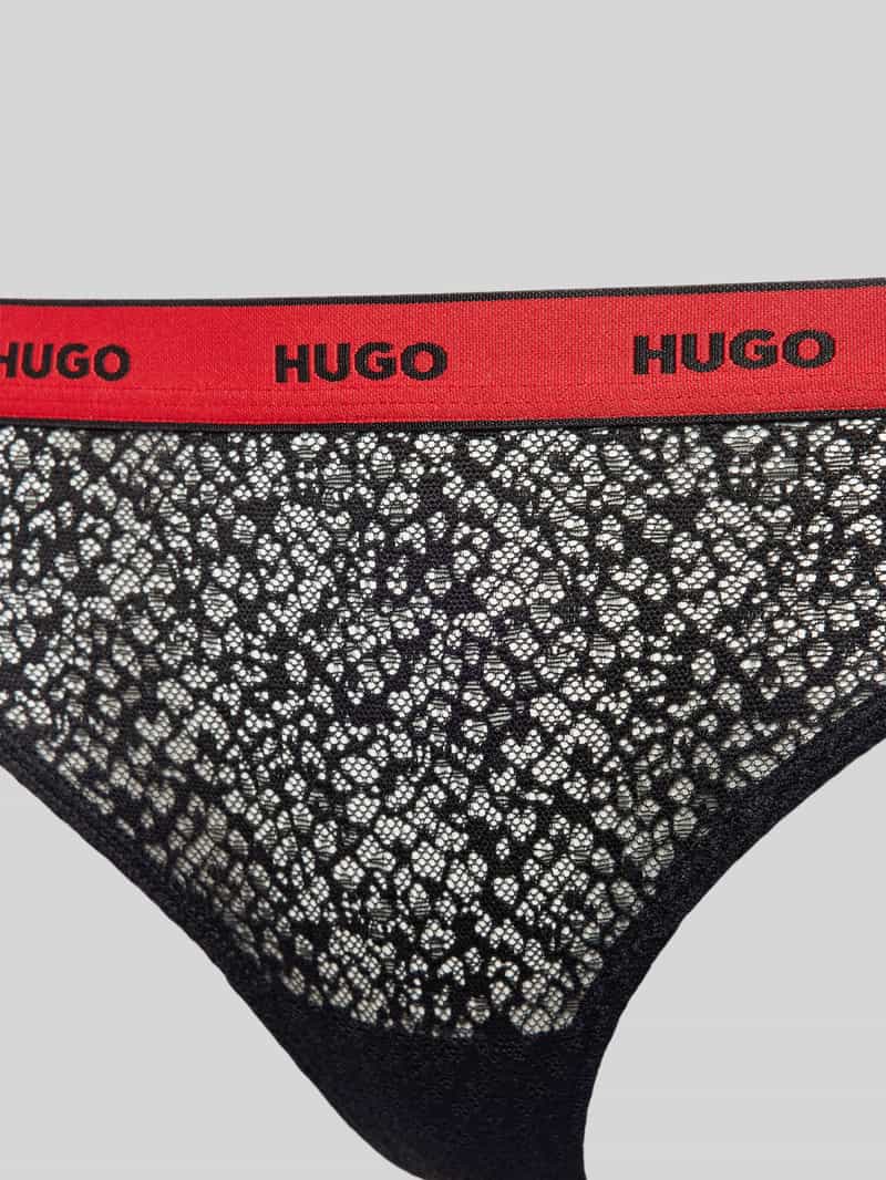 HUGO String met elastische band met label
