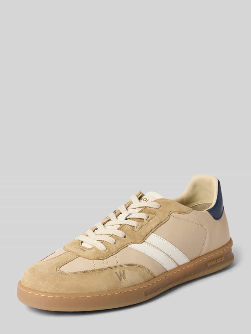 Sneakers van leer met rubberzool