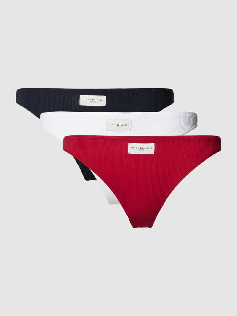 Tommy Hilfiger String met labelpatch in een set van 3 stuks model 'Established'