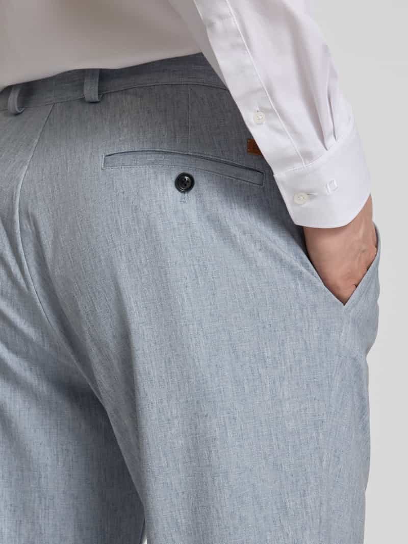 CG Club of Gents Tapered fit bandplooibroek met applicatie model 'Olf'