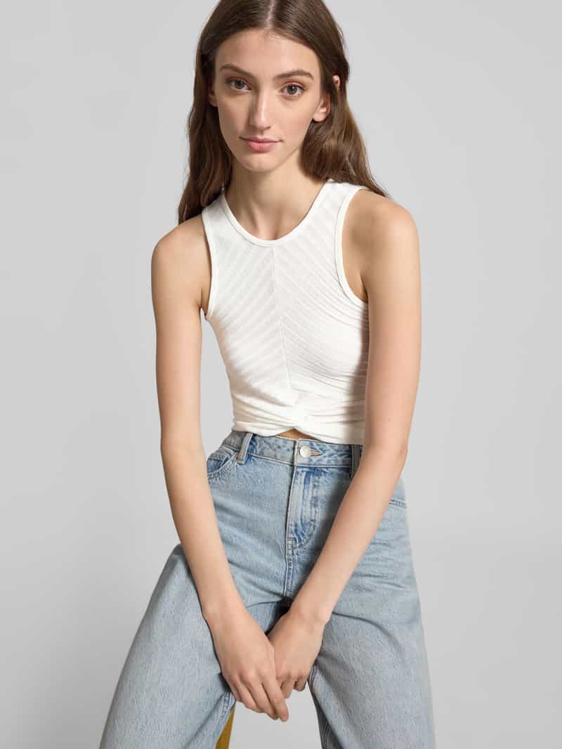 Only Slim fit tanktop met wikkellook model 'SANDY'