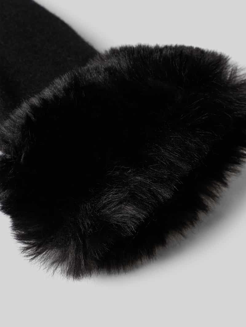 EEM Slim fit handschoenen van wolmix met imitatiebont