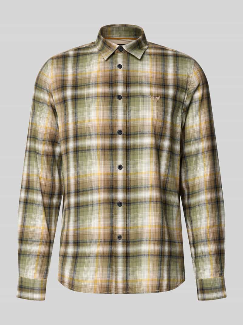 PME Legend Regular fit vrijetijdsoverhemd met kentkraag en labelstitching