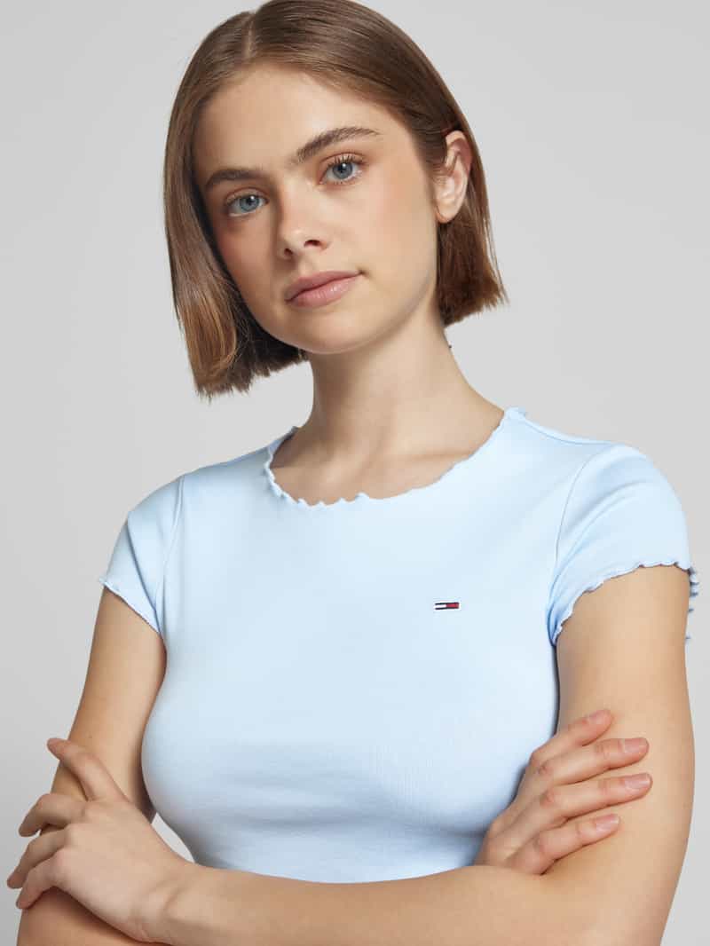 Tommy Jeans Slim fit T-shirt van een mix van katoen en elastaan