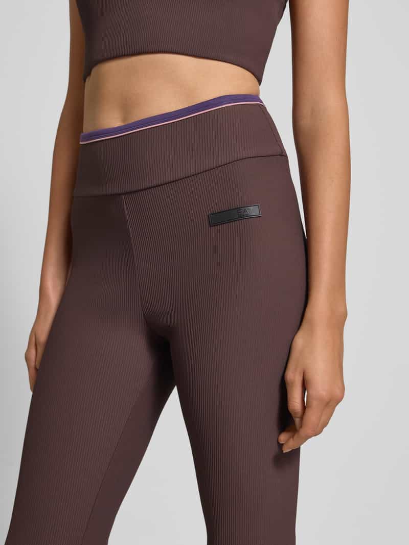 EA7 Emporio Armani Super skinny fit legging met fijnrib