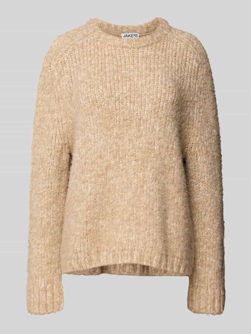Jake*s Casual Oversized gebreide pullover met ronde hals