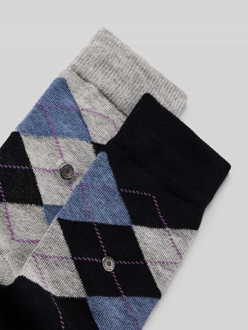 Burlington Sokken met argyle-stitching in een set van 2 paar