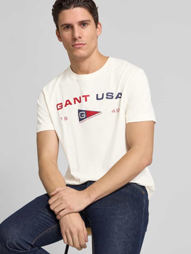 Gant T-shirt met labeldetails