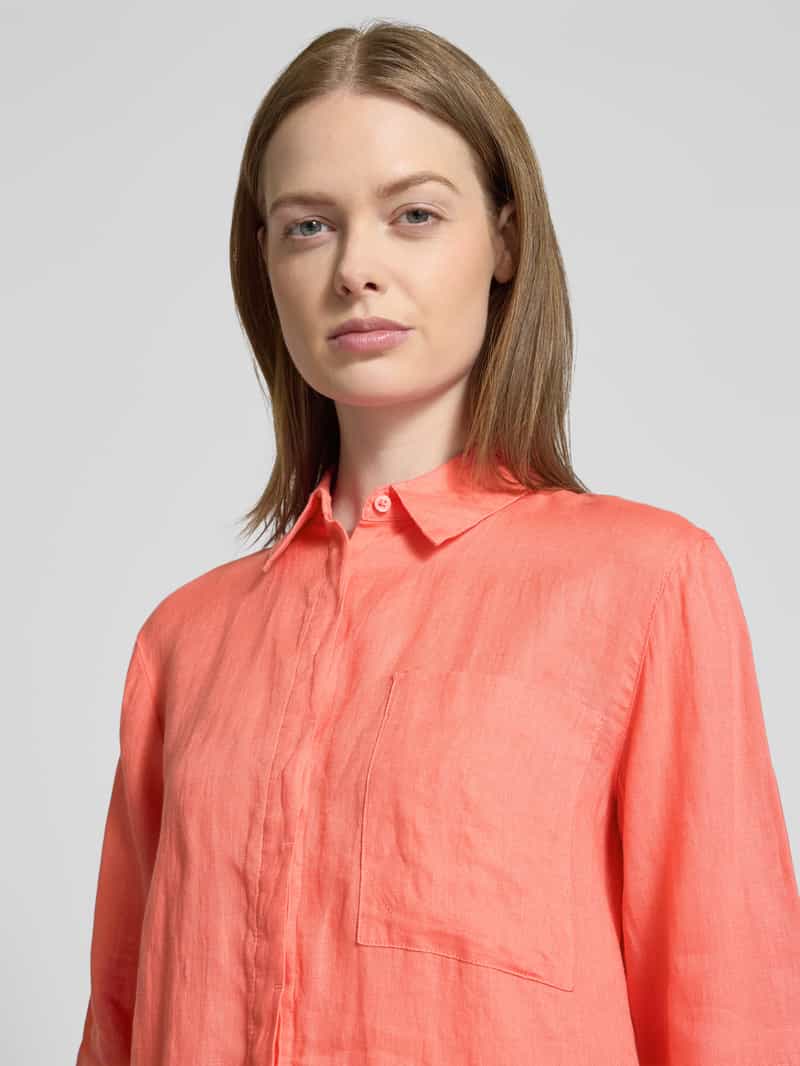 BRAX Regular fit linnen blouse met borstzak model 'Vickie'