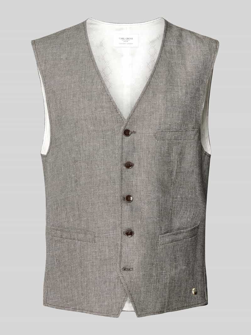 carl gross Regular fit gilet van hoogwaardige linnenmix model 'WILSON'