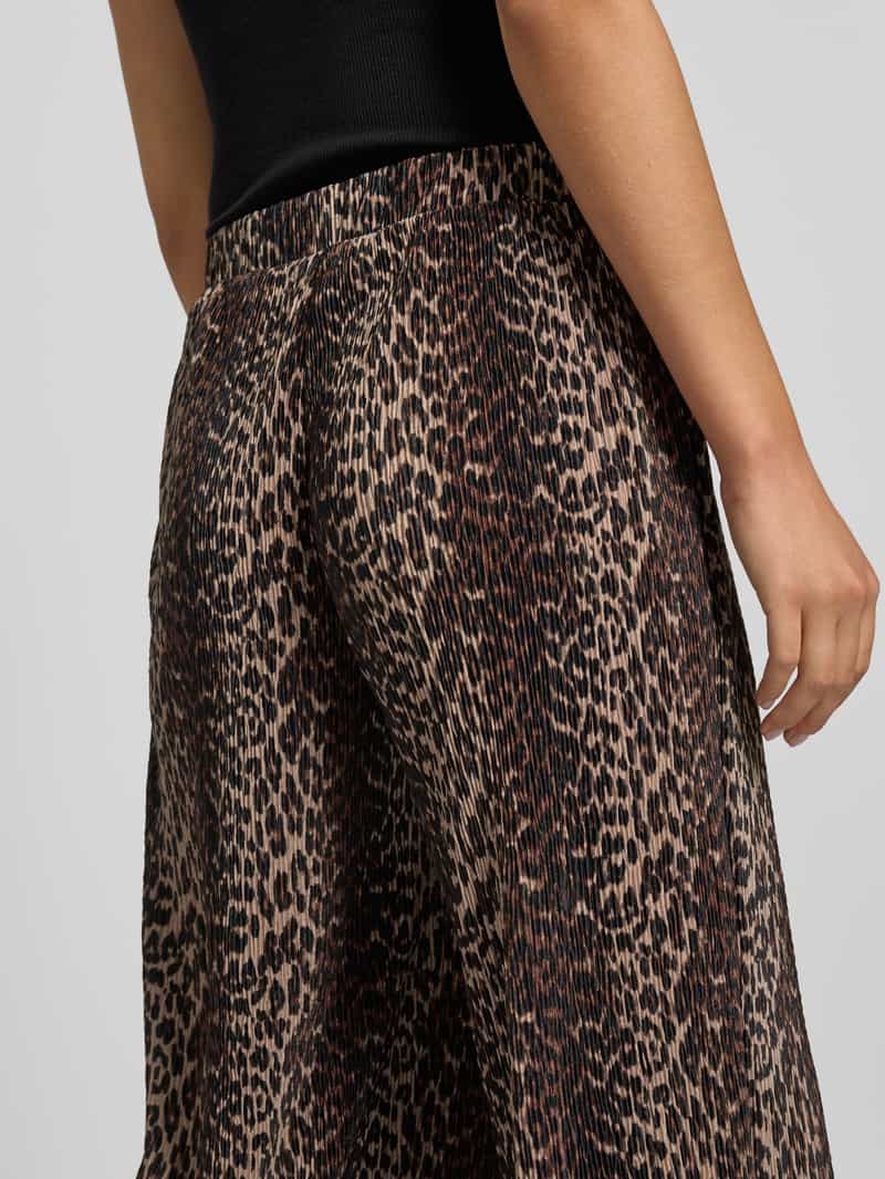 Pieces Wijde broek van crêpe afwerking model 'FLORA'