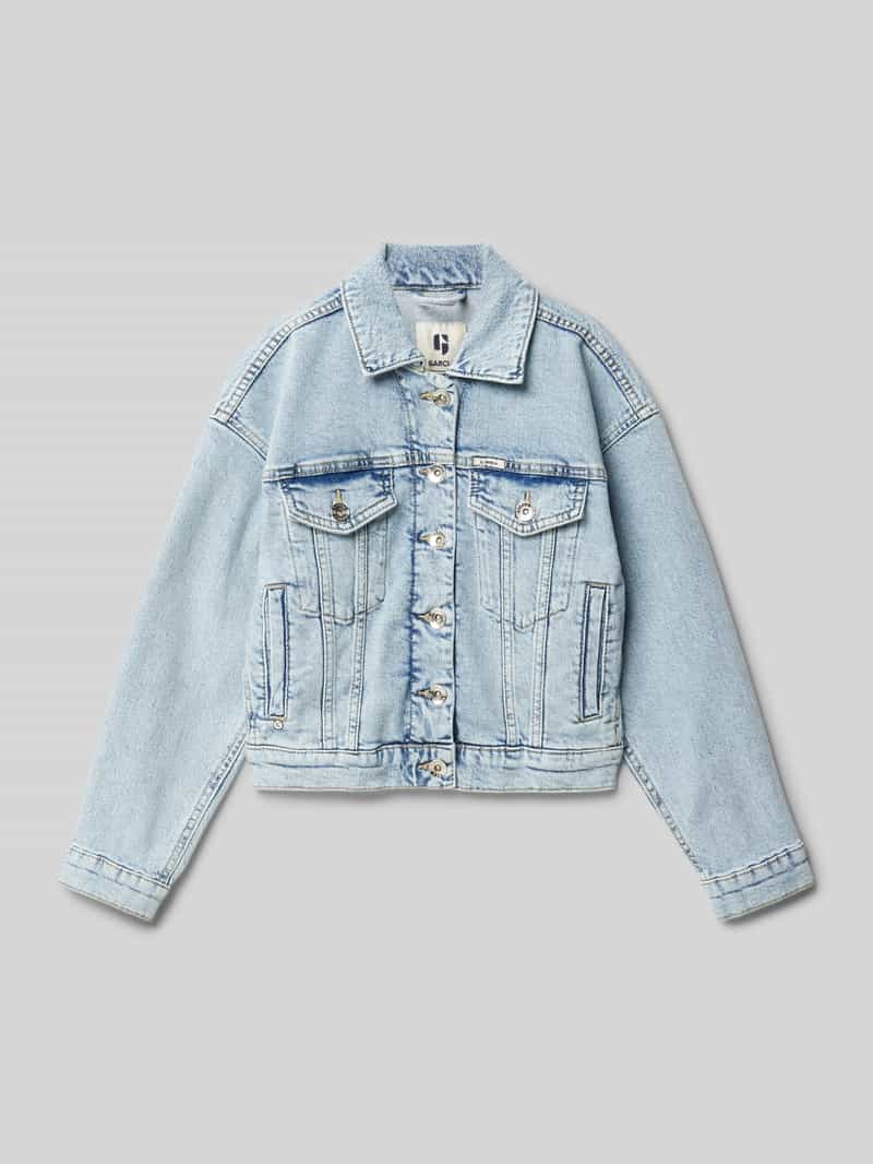 Garcia Jeansjack met platte kraag en knoopsluiting