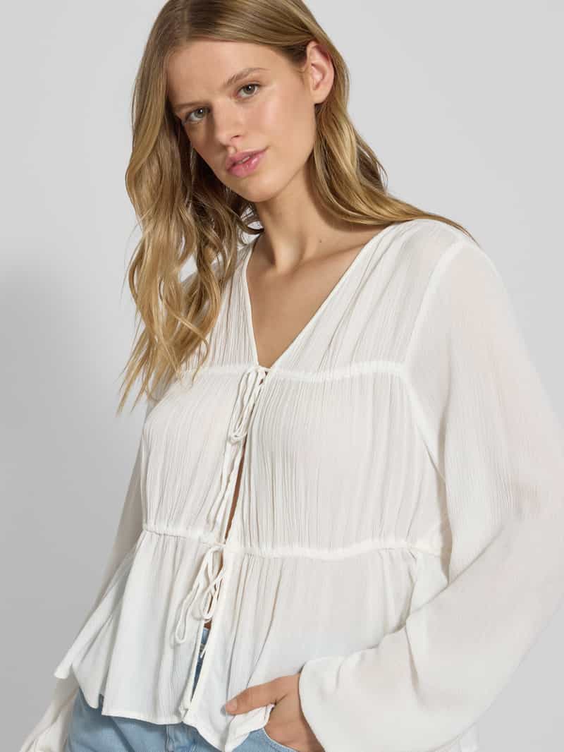 Only Regular fit blouse met lange mouwen van pure viscose model 'CHIARA'