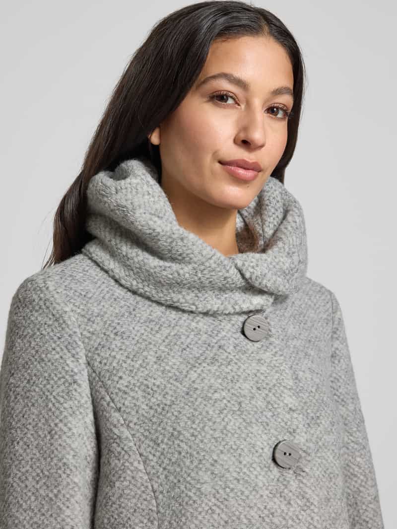 Milo Coats Lange wollen jas met alpaca-gehalte en knoopsluiting model 'STELLA'