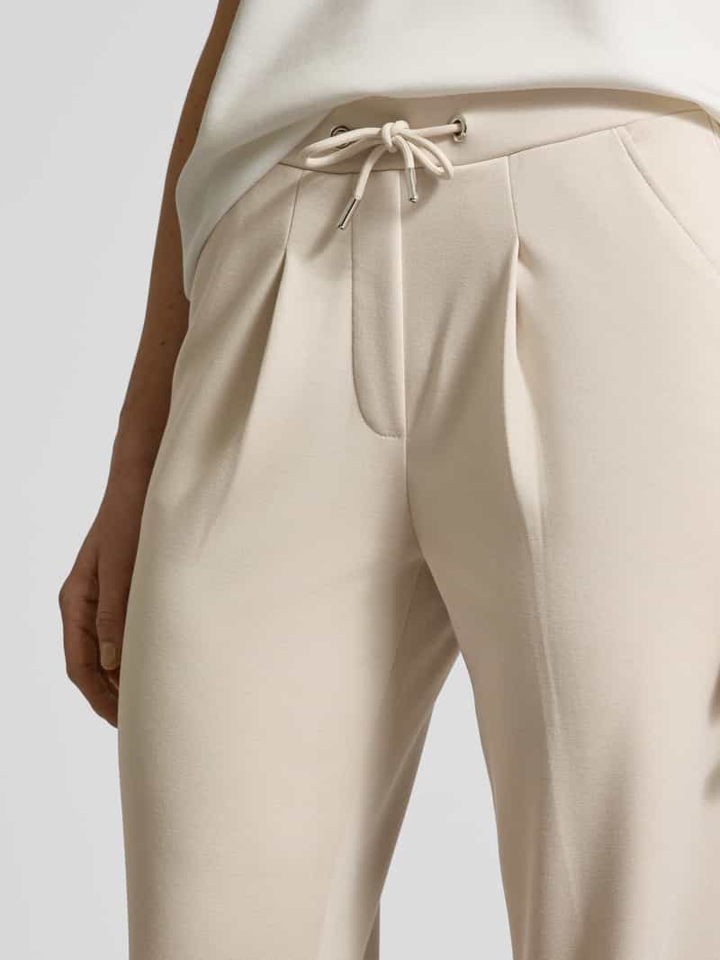 monari Tapered fit stoffen broek met bandplooien