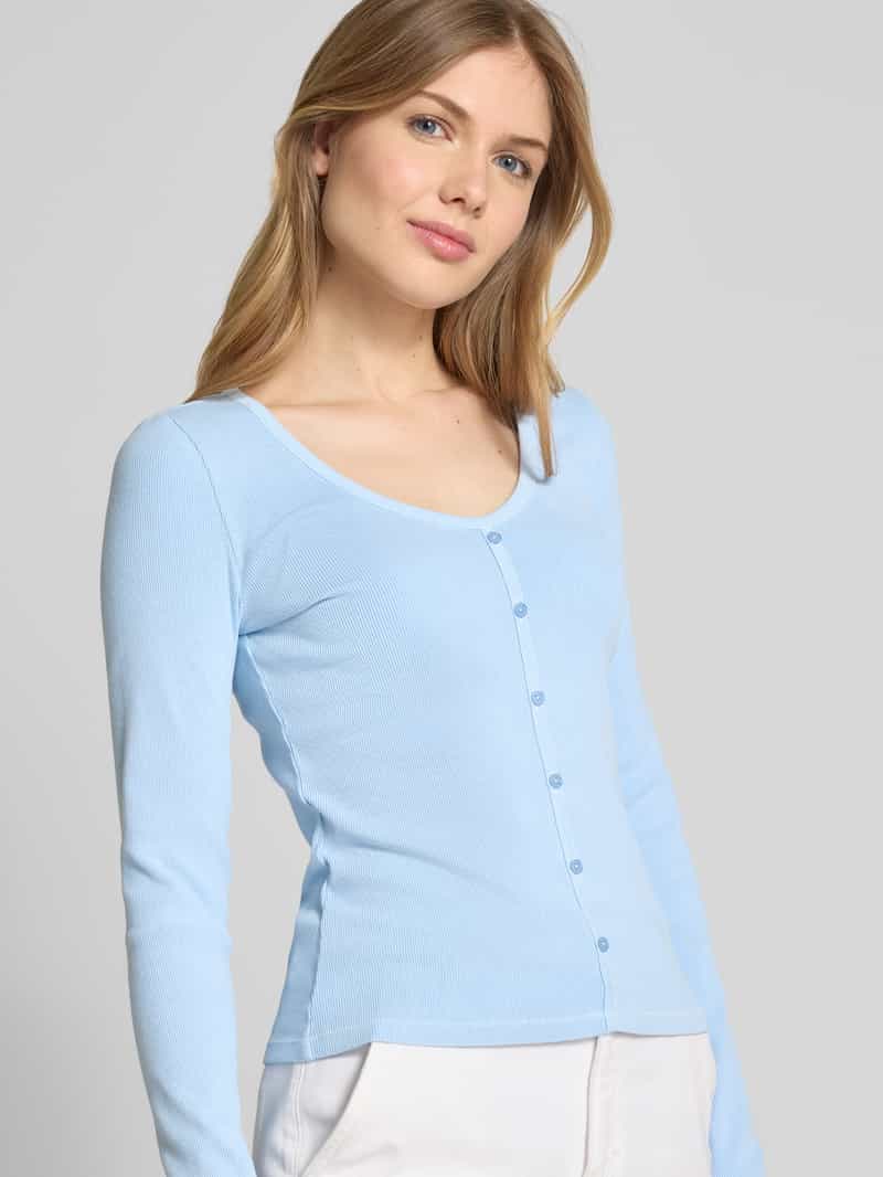 Tom Tailor Denim Slim fit shirt met lange mouwen van katoenmix