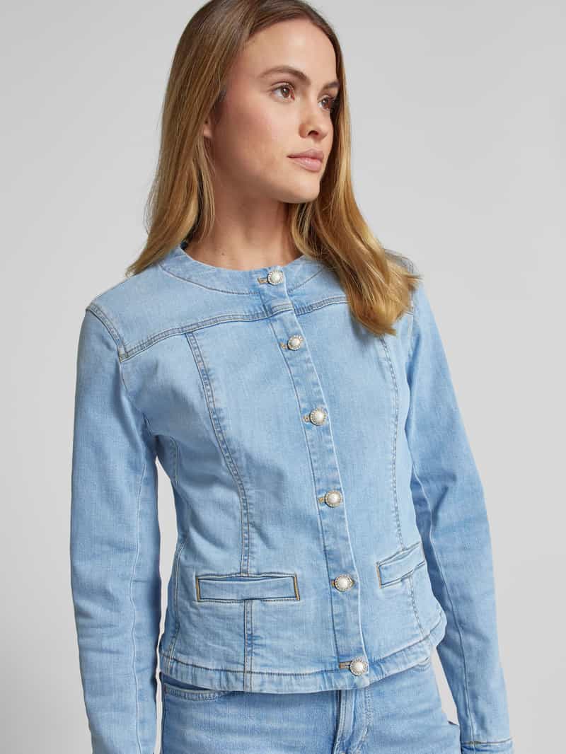 Liu Jo White Jeansjack met ronde hals model 'GIACCA SHINY'