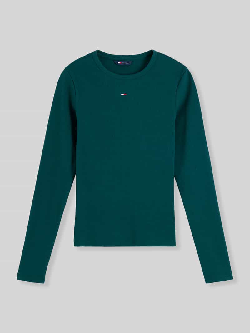 Tommy Jeans Slim fit shirt met lange mouwen van katoenmix