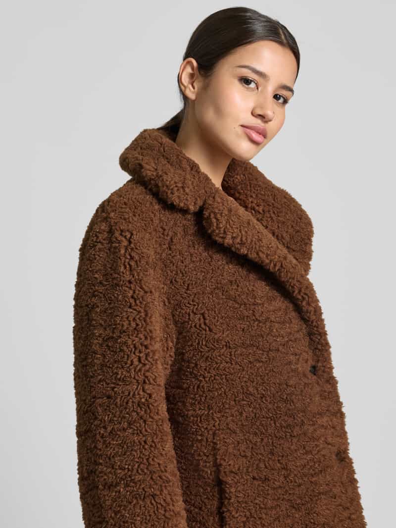 Marc O'Polo Relaxed fit lange jas van teddybont met reverskraag