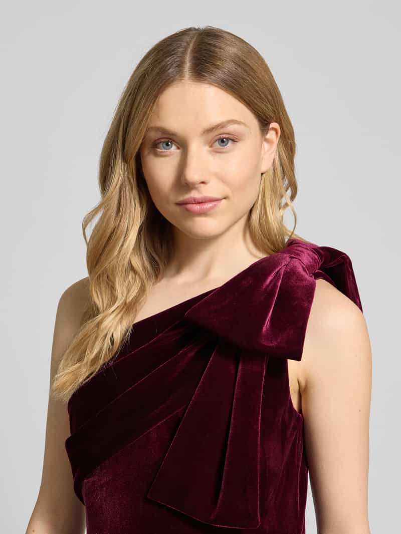 Adrianna Papell One shoulder-avondjurk met strikapplicatie