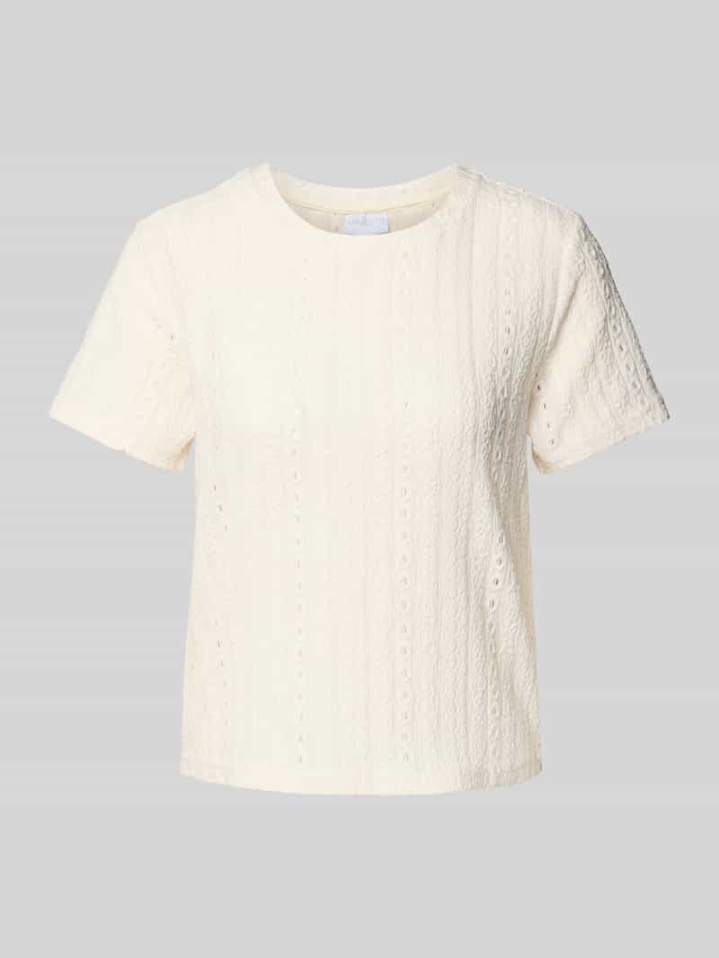 T-shirt met broderie anglaise