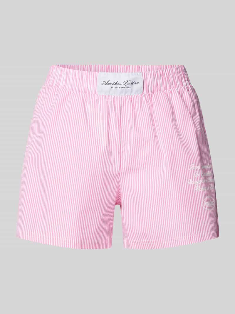 ANOTHER COTTON LAB Relaxed fit korte pyjamabroek met statement- en labelprint