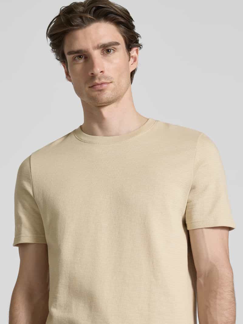 MCNEAL T-shirt met geribde ronde hals