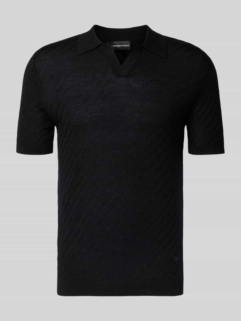 Emporio Armani Herren Schwarz Slim Fit Poloshirt Mit Lyocell-Anteil In Größe Mittel