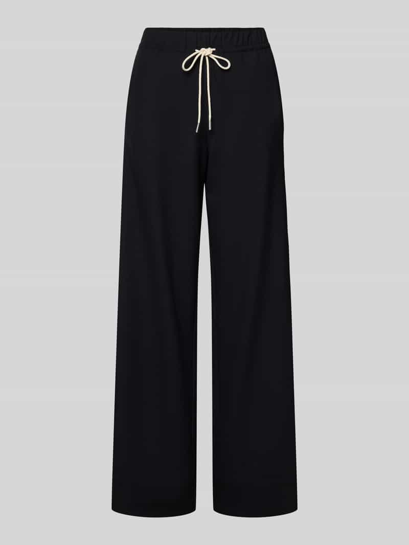 Marc O'Polo Wide leg sweatpants met contraststrepen
