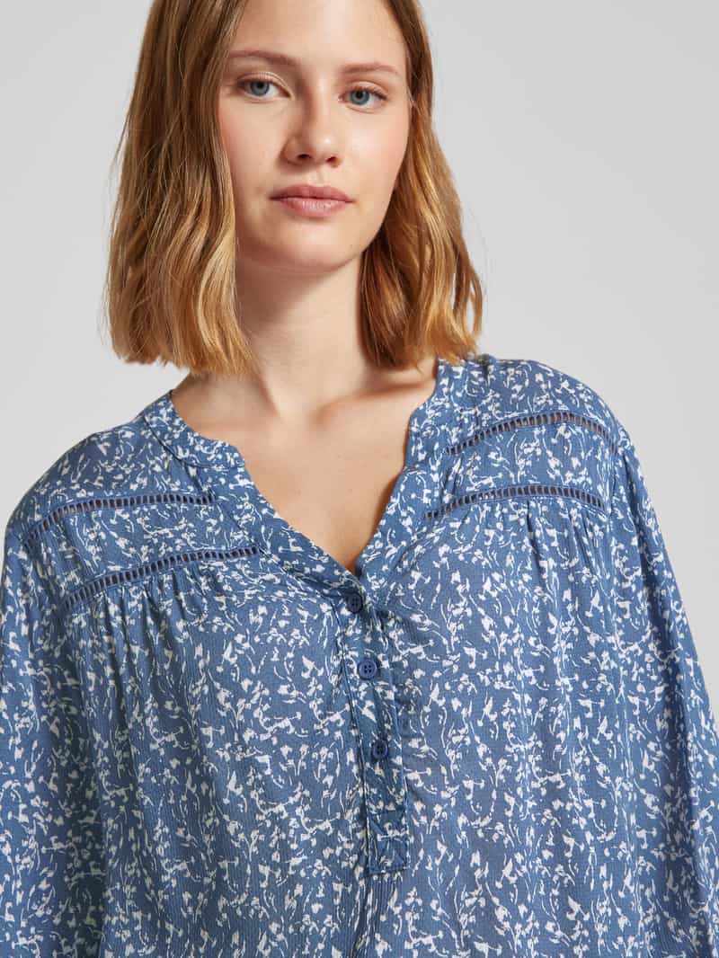 FREE QUENT Blouse van pure viscose met V-hals model 'Adney'