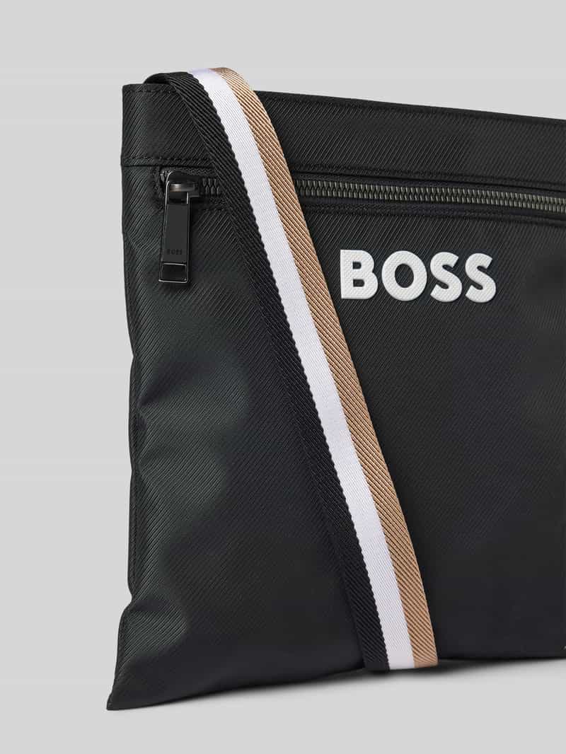 Boss Schoudertas met contrastkleurige labelprint model 'CATCH_3.0'