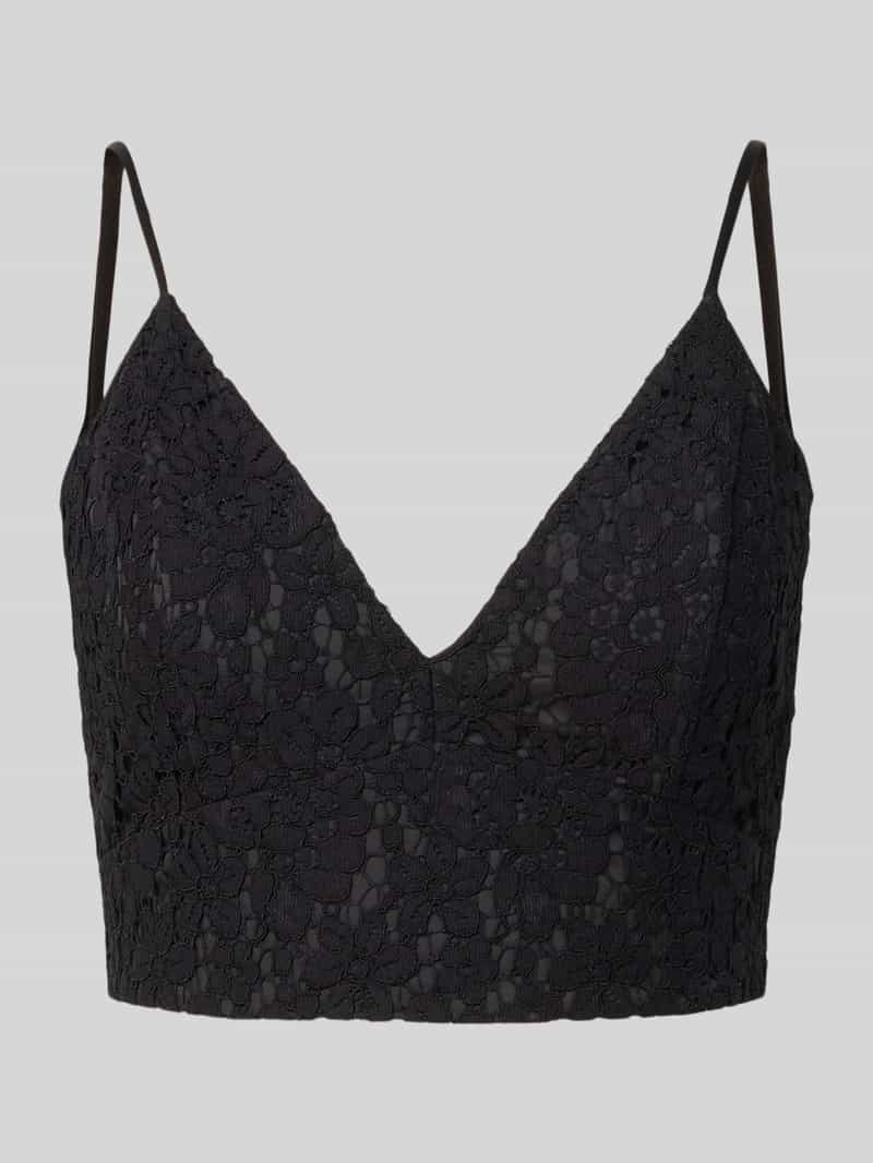 Korte top met bandjes en V-hals