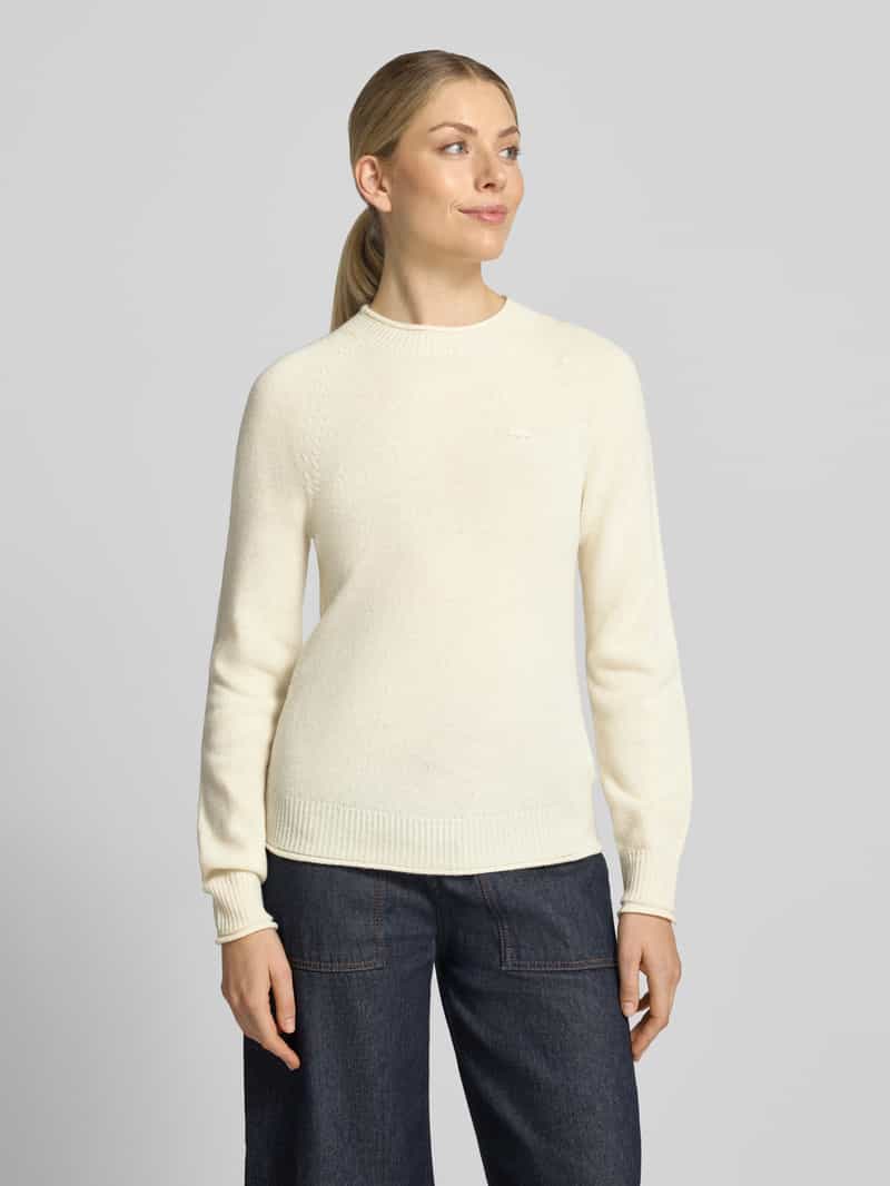 Lacoste Regular fit pullover van pure wol offwhite, foto 3