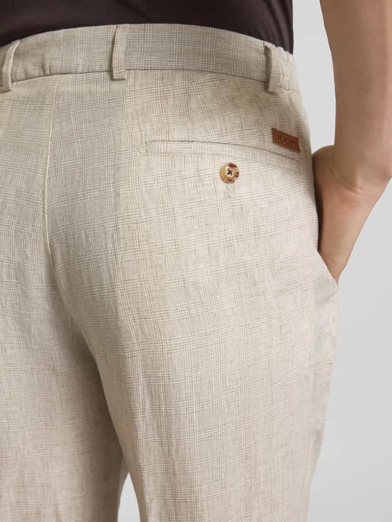 JOOP! Collection Slim fit linnen broek met elastische band model 'Sake'