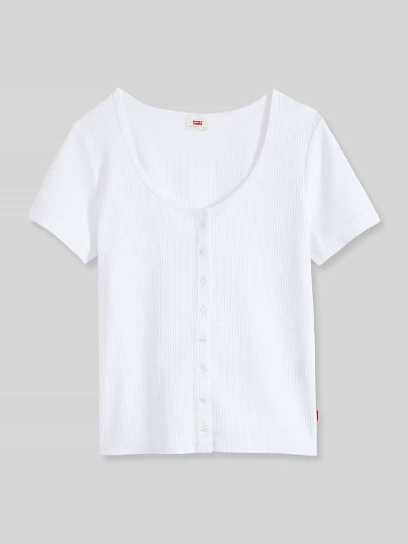 Slim fit t-shirt van katoenmix