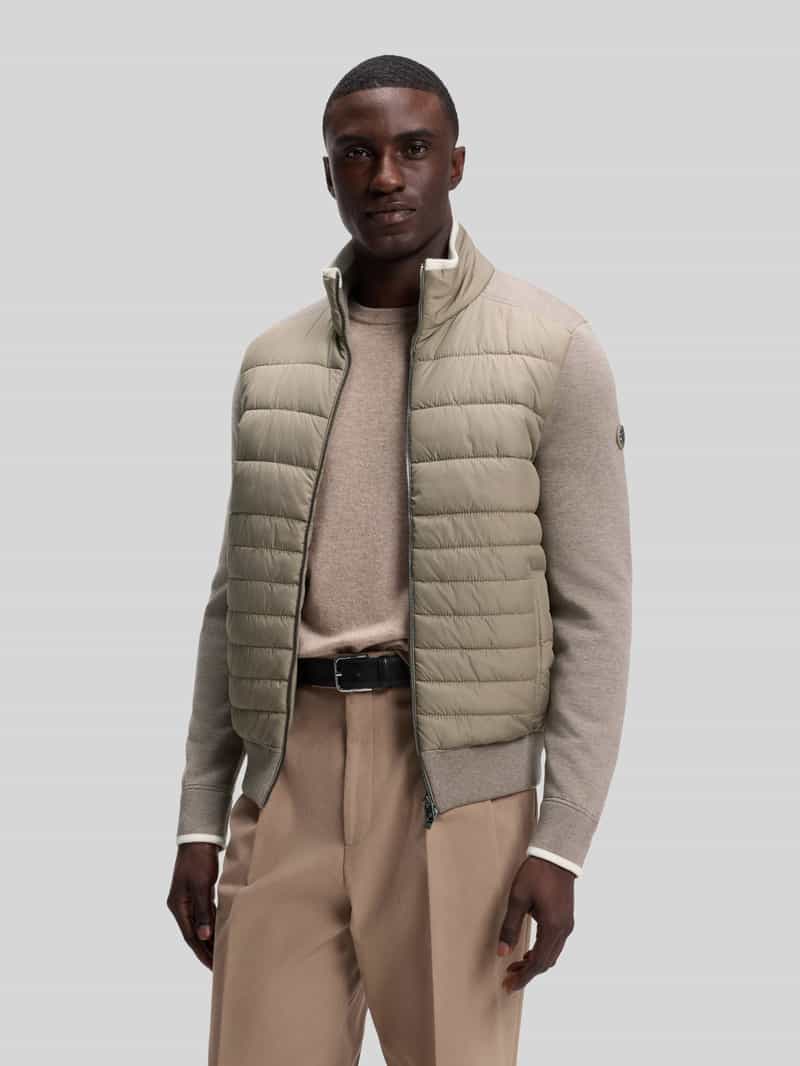 Boss regular fit gebreid jack van mix van katoen en scheerwol model 'H-Facente'