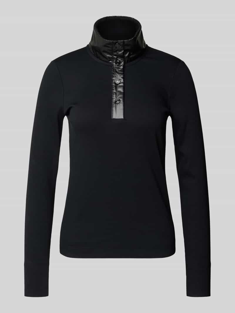 Marc Cain Shirt met lange mouwen en korte drukknoopsluiting
