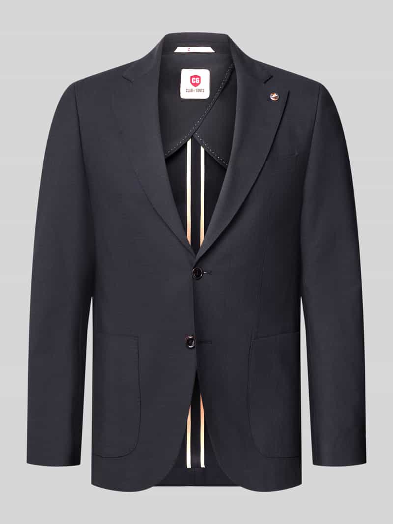 Slim fit 2-knoops colbert van scheerwolmix