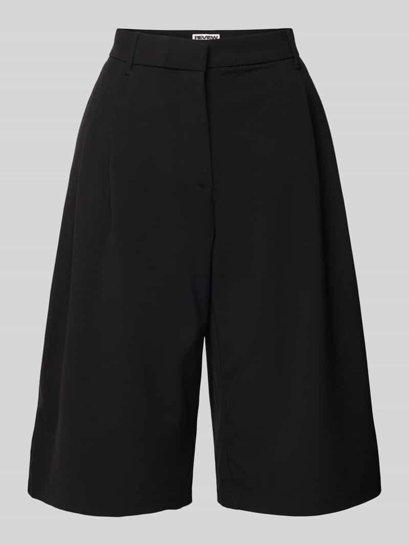 Review Korte loose fit broek met bandplooien