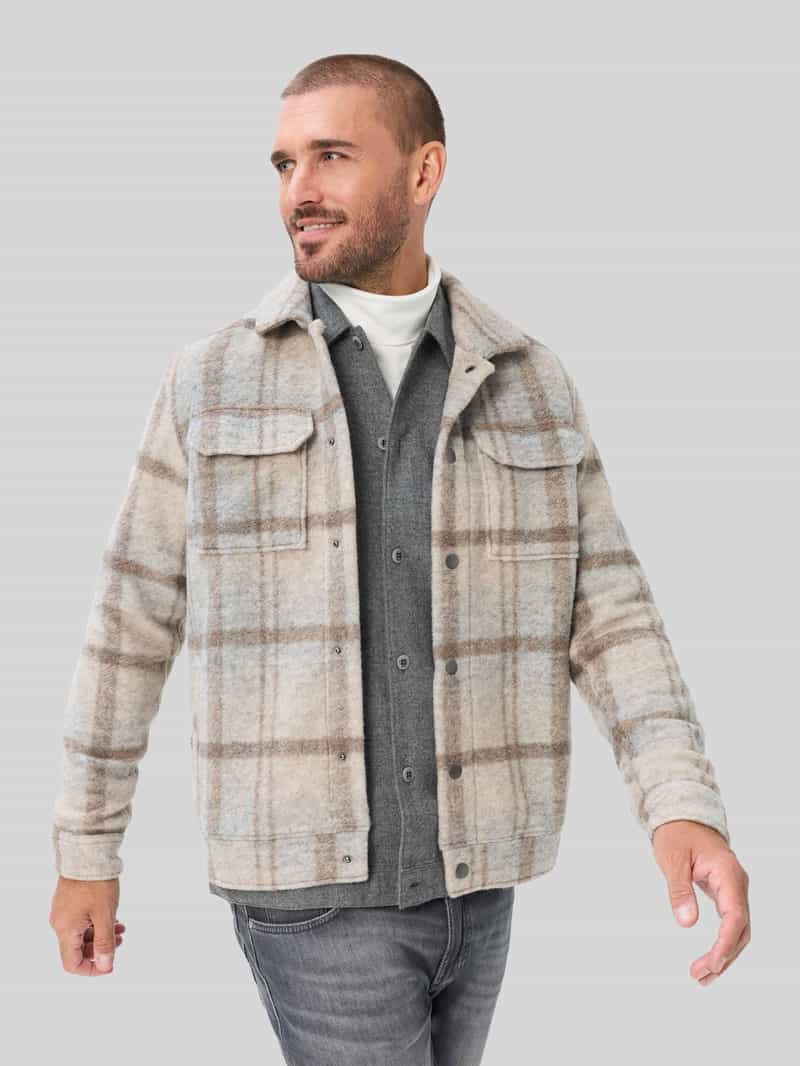 BRAX Regular fit overhemdjack van wolmix model 'Santiago'