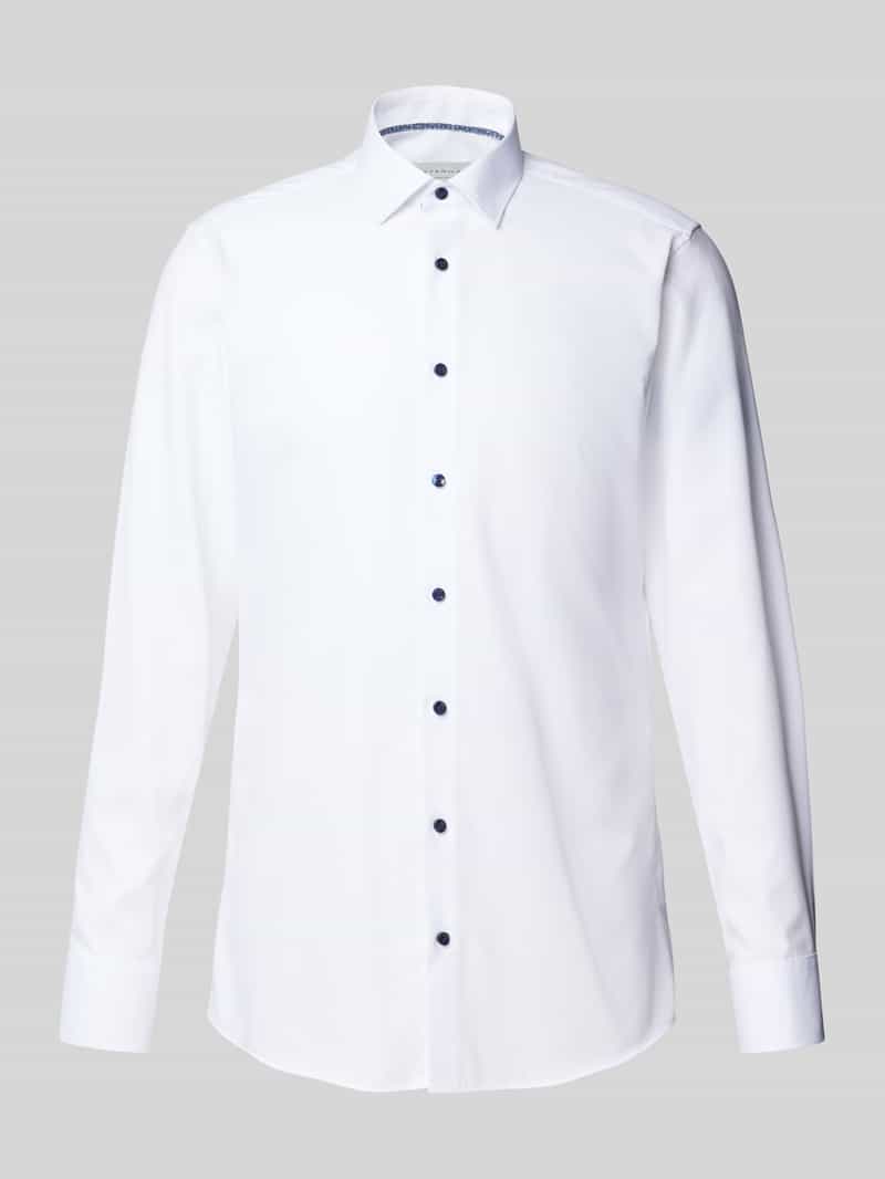 Eterna Slim fit zakelijk overhemd met kentkraag