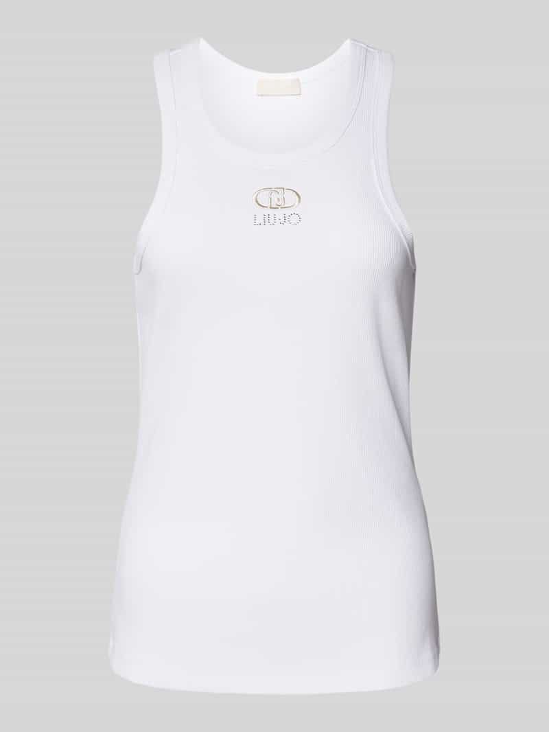 Liu Jo White Tanktop met labelstitching