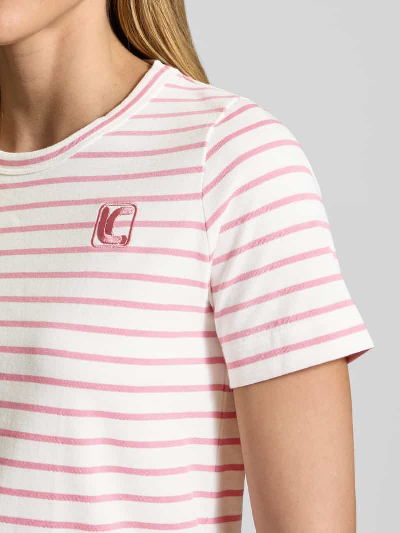 LUISA CERANO T-shirt met geribde ronde hals