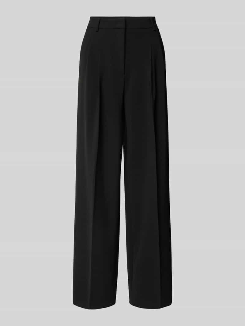 CAMBIO Wide leg stoffen broek met bandplooien model 'ANNY'
