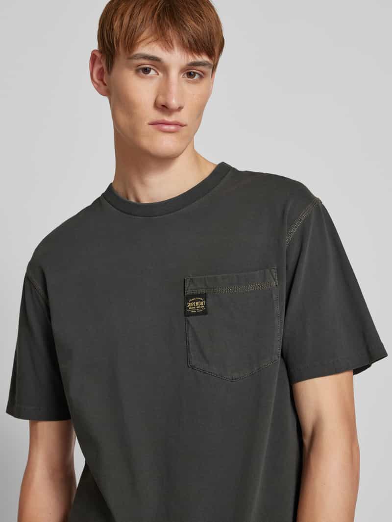 Superdry T-shirt met labeldetail
